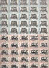 Y069 Greece 1974 Greek folk architecture 2 part sheets x 25= 50 stamps - MNH