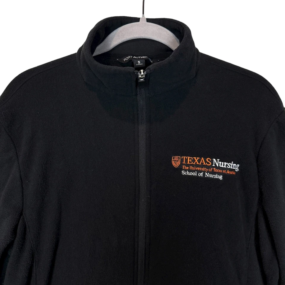UT Texas Nursing Port Authority Fleece Jacket Womens S Black Full Zip Mock Neck - Image 3 of 4