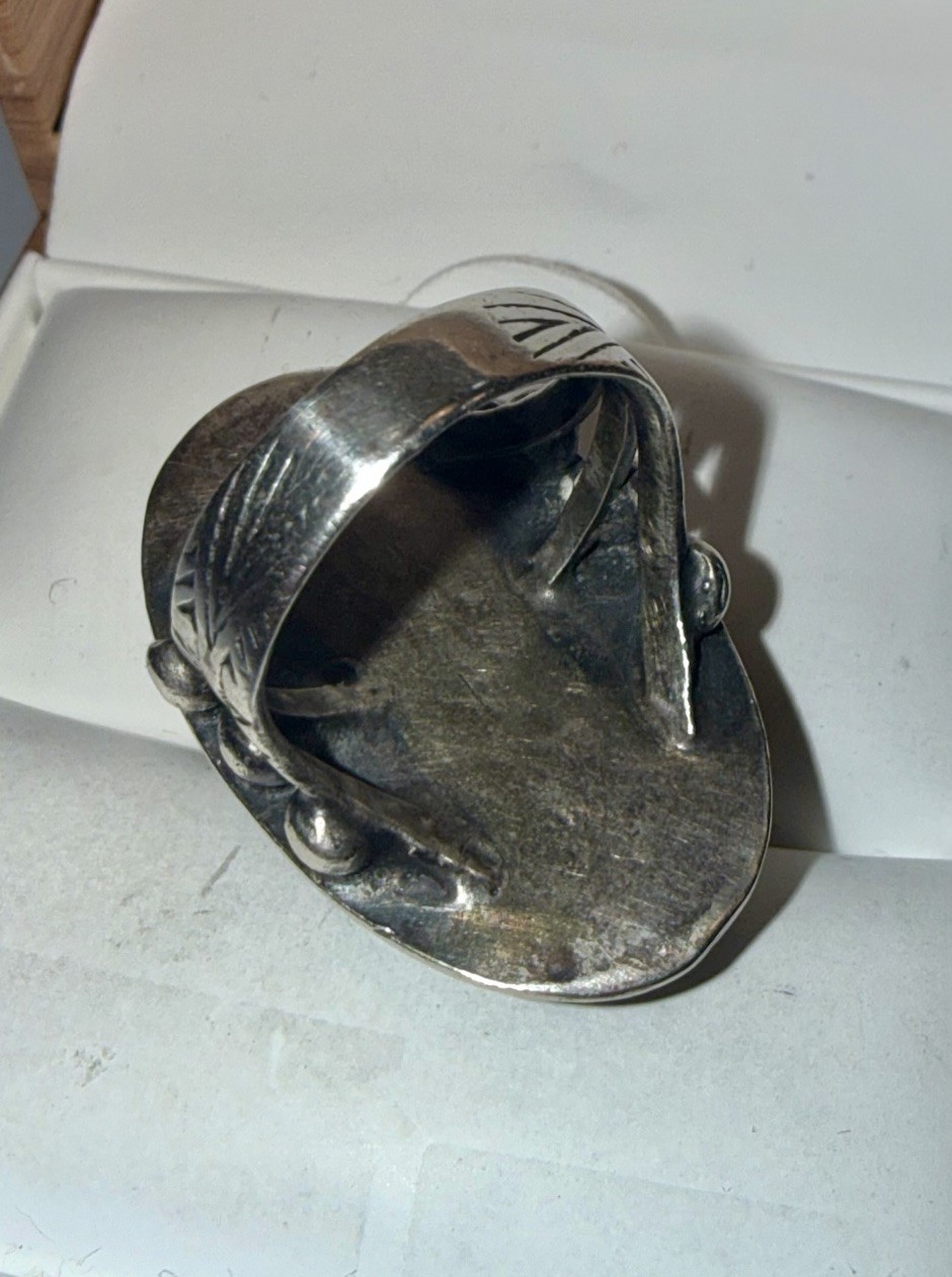 Vtg. Native American Solid Sterling Silver Large … - image 6