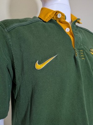 VINTAGE 90s Nike Springboks SA Rugby Jersey Shirt L Green Gold 22