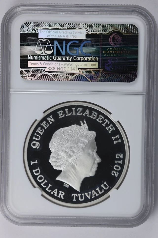 TUVALU 2012 SILVER Dollar WILDLIFE IN NEED POLAR BEAR NGC PF 69 ULTRA CAMEO - Image 2 of 2