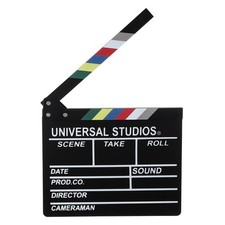 Wooden Movie Film Clapboard 10.63x11.81" Movie Theater Decor, Black Color
