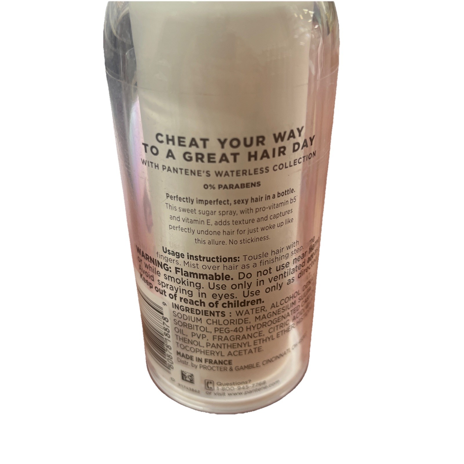 2 Pantene pro-v PERFECTLY UNDONE Texturizing Sugar Hair Spray 3.7 fl oz NO CAP