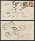 1897 Registered Cover Kincardine ONT to USA via Hamilton Montreal 3 RPOs