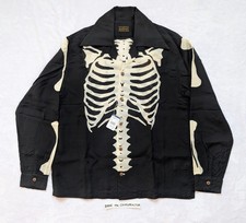 NWT KAPITAL KOUNTRY Bones Silk Rayon Long-Sleeve Aloha Shirt Black 3 L