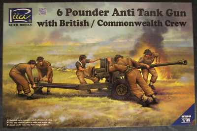 Riich Models RV35044,1/35 6 Pounder Anti Tank Gun with British Commonwealth Crew