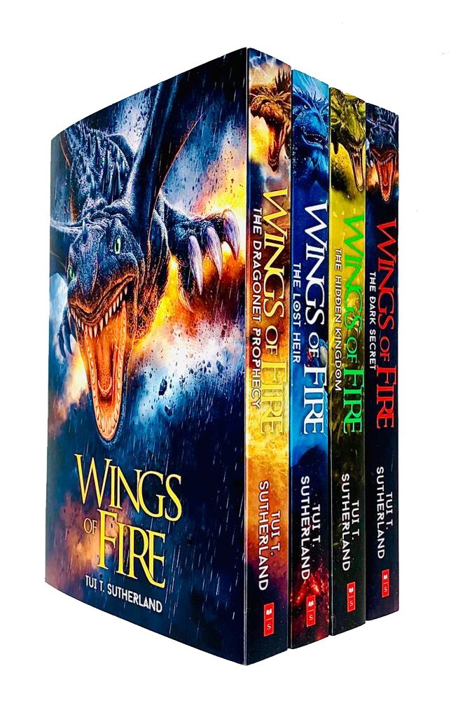 Wings of Fire Series Books 1 - 4 Collection Set by Tui T Sutherland Dragonet Pro