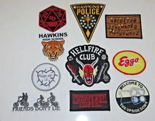 Stranger Things Series Ultimate Set of 10 Iron On Embr. Patch Superior Quality