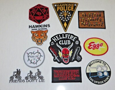 Stranger Things Series Ultimate Set of 10 Iron On Embr. Patch Superior Quality