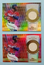2014 Topps Tribute Jason Heyward Red Gold Titans Bat Relic 2 Card Lot /10 /35