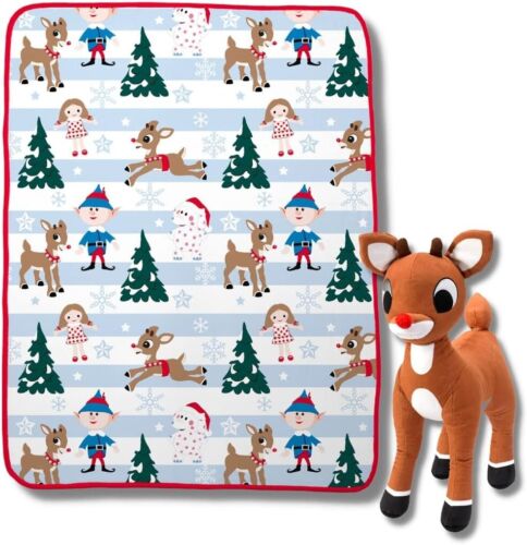 Rudolph the Red-Nosed Reindeer Plush Character Pillow & 40"x50" Throw Set