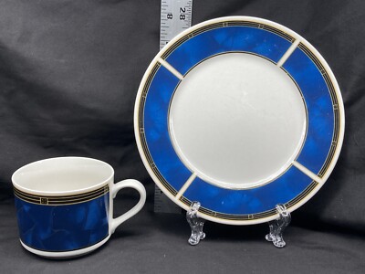 Sapphire 8822 Blue & White Coffee Mug Flat Cup & 7.5