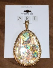 WEARABLE ART BY ROMAN NWT gold toned abalone drop charm magnetic. It is gorgeous