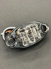 Amber Clear LED Oval Dragon's Eye 2 Diode Amber Marker Clearance Trailer Light