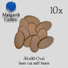 10x Oval 35x60mm MDF Bases Miniature Warhammer Laser Cut 40K FAST SHIPPING