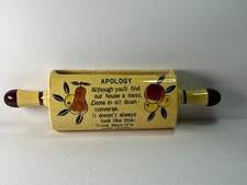 Wall Pocket Rolling Pin w/ Funny Saying - Vintage
