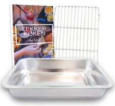 YUGN Edelstahl Bräter 40x30x7 cm mit Grillro...
