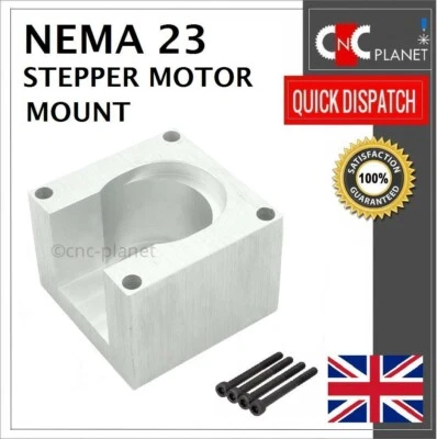 NEMA 23 STEPPER MOTOR MOUNT ALUMINIUM BRACKET PLAT Nema 23 Stepper Motor Mount 57mm Aluminum Bracket + Screw base CNC UK FAST