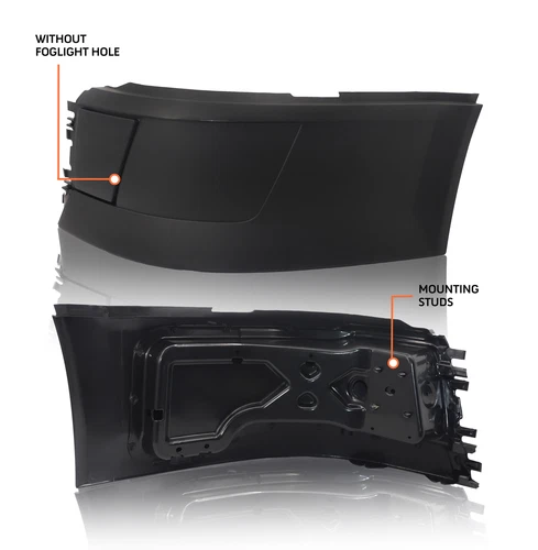 For Volvo VNL 2004-2015 LH+RH Extension Corner Bumper w/o Fog Light Hole Pair - Bild 2 von 6