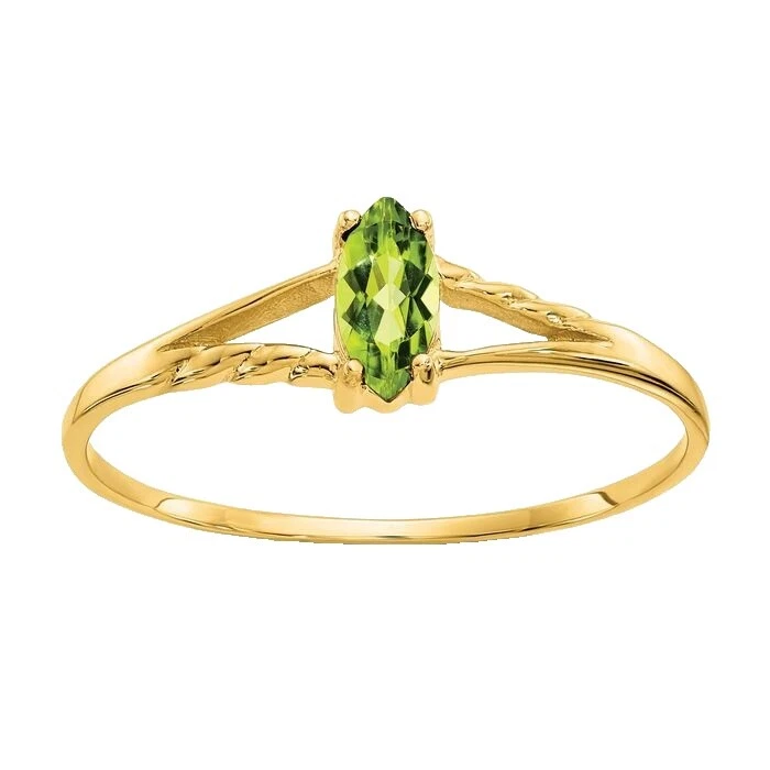 Модные кольца вечные Peridot желтое золото