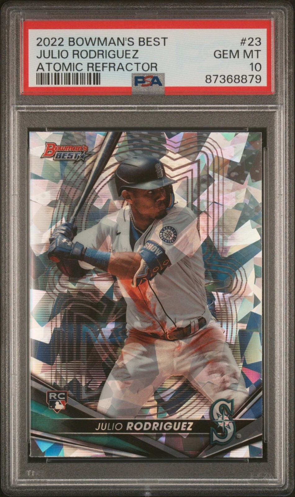 2022 Bowmans Best Julio Rodriguez Atomic Refractor #23 RC Rookie PSA 10 Gem Mint