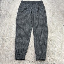 Athleta Women's 6 Olive Green Black Aliso Chevron Print Jogger Pant Lightweight