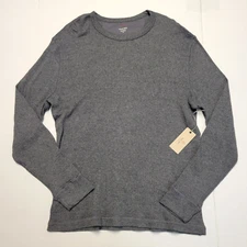 New $105 True Grit Thermal Crewneck Sweatshirt Men's 2XL XXL Gray Cotton Modal