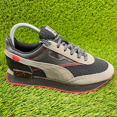 Puma Future Rider APM Boys Size 5.5Y Black Red Athletic Shoes Sneakers