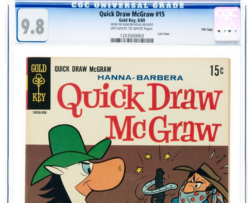 🔥Quick Draw McGraw #15 File Copy CGC NM/MT 9.8 (Dell/Gold Key