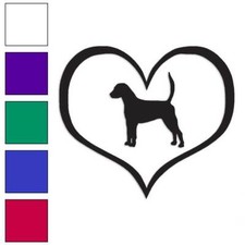English Fox Hound Dog Heart, Vinyl Decal Sticker, Multiple Colors  Sizes 1453