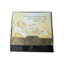 Dayspring Boxed Christmas Cards Elegantly Foiled & Embossed 20 Count Baby Jesus