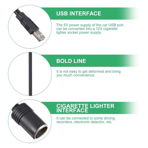 Adaptateur Allume Cigare 5V Convertisseur Alimentation USB vers Prise Voiture Chargeur - Photo 11 sur 12