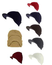 Plain Visor Beanie Winter Ski Hat Cap Skull Colors