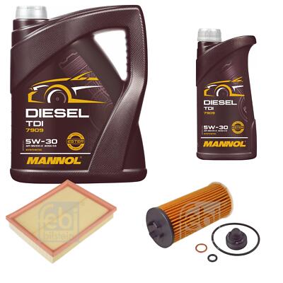 FEBI BILSTEIN Inspektionspaket 6L MANNOL Diesel TDI 5W-30 für BMW I8 I12 Hybrid