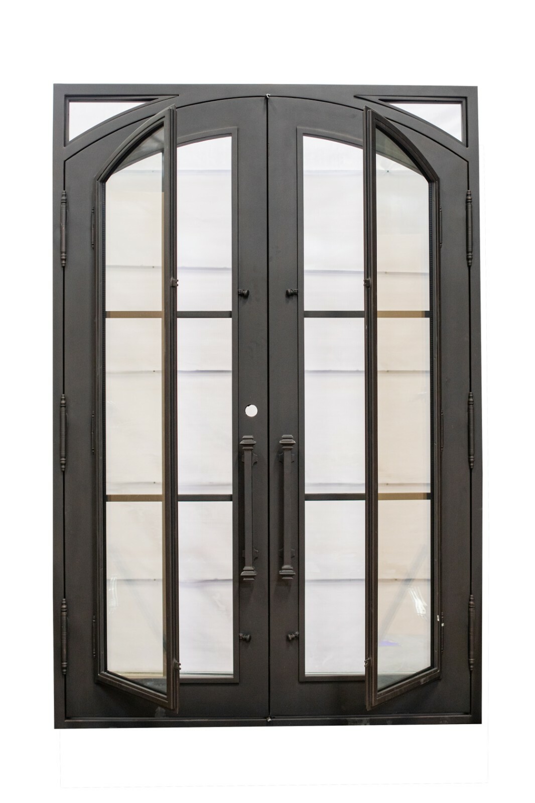 Covington Double Front Entry Iron Door Clear Glass 62"x 96" Right Active |  eBay