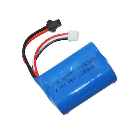New 18500 1200mAh 7.4V 15C SM-2P Plug Battery For RC Helicopter Drone Boat Toys - Picture 4 of 6
