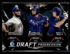 2019 Bowman Draft #DPR-NYM Cortes / Brett Baty / Peterson Progression card