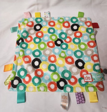 Bright Starts Taggies Security Blanket Plush Lovey Yellow Geometric Circles