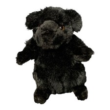 Melissa  Doug Lifelike Loveable Black Basket Puppies Dog Replacement Lovey 8"