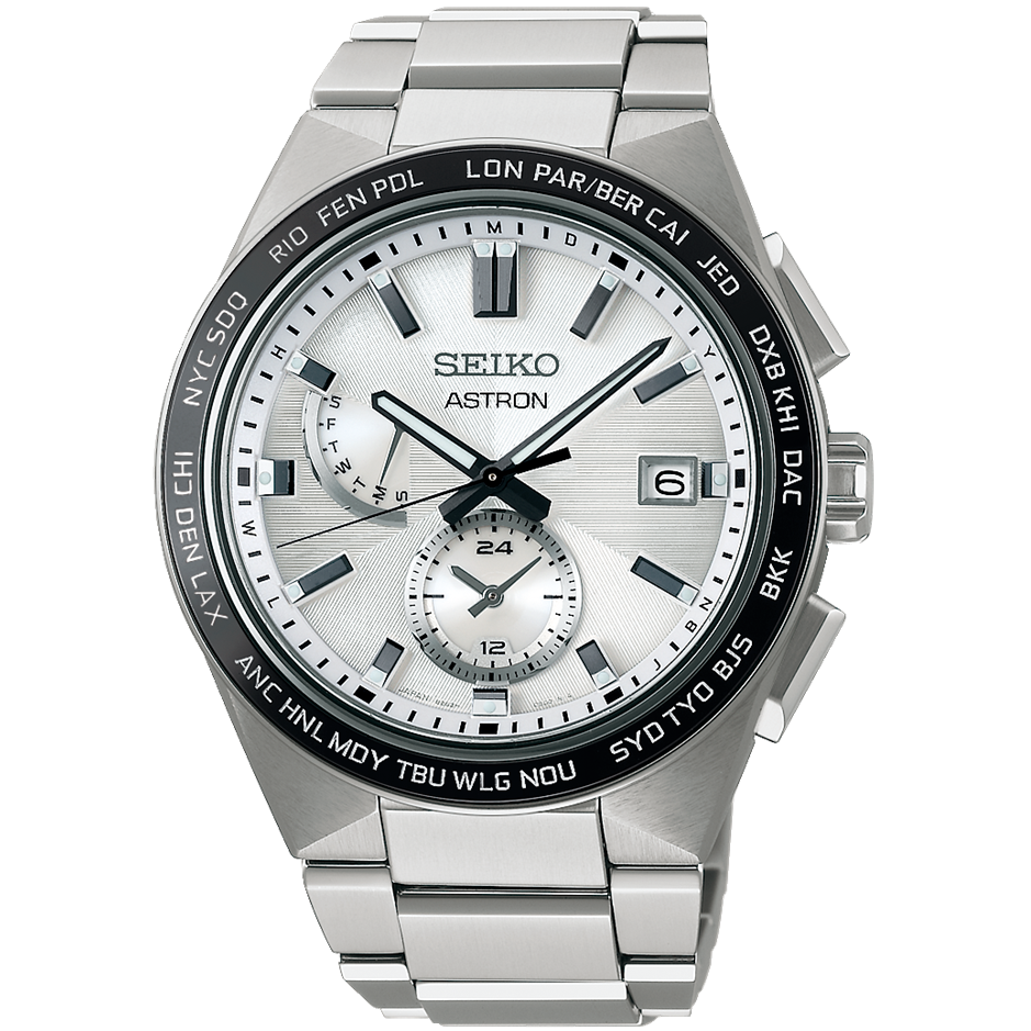 SEIKO ASTRON NEXTER SBXY049 Titanium Radio Solar Watch Silver Dial