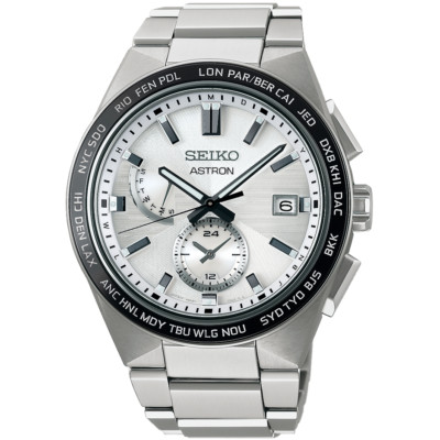 SEIKO ASTRON NEXTER SBXY049 Titanium Radio Solar Watch Silver Dial 42.7mm Men's