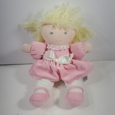 Vintage Eden Pink Dress Plush Doll Plays Lullaby Blond Hair Blue Eyes Musical
