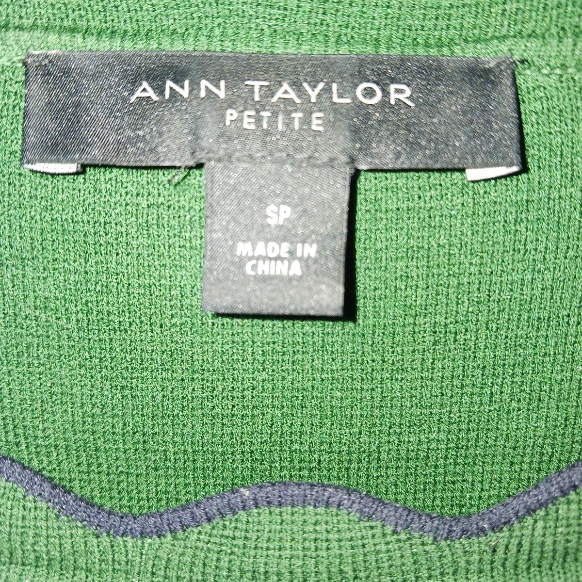 Ann Taylor Green Sheath Dress With Scalloped Edges SMALL P | eBay