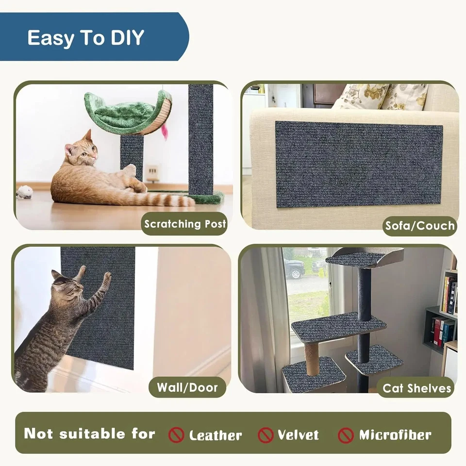 Self-Adhesive Carpet Cats Scratch Board Wall Anti Cat Scratch Sofa Diy Cats - Image 4 of 4