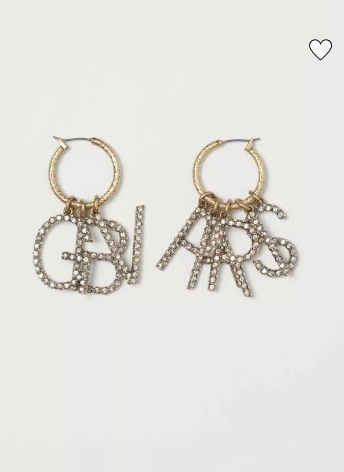 Pendiente aro rígido cristal dorado vintage Giambattista Valli x H&M GBV favorito de blogger Foto 3 de 4