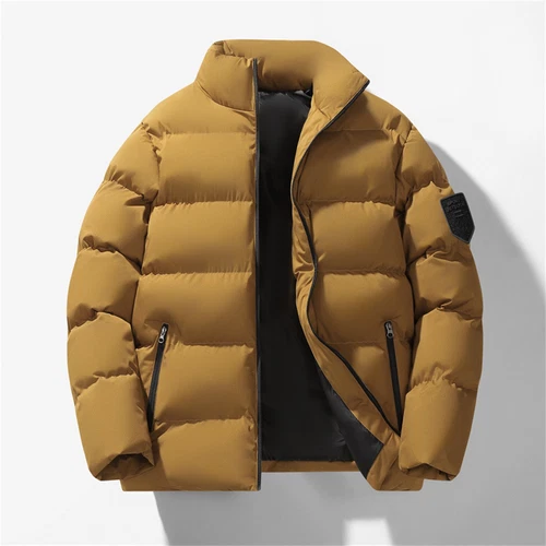 Herren Stehkragen Winter Baumwolle Daunen Puffer Jacke Mantel Reißverschluss Taschen Warm - Bild 32 von 40