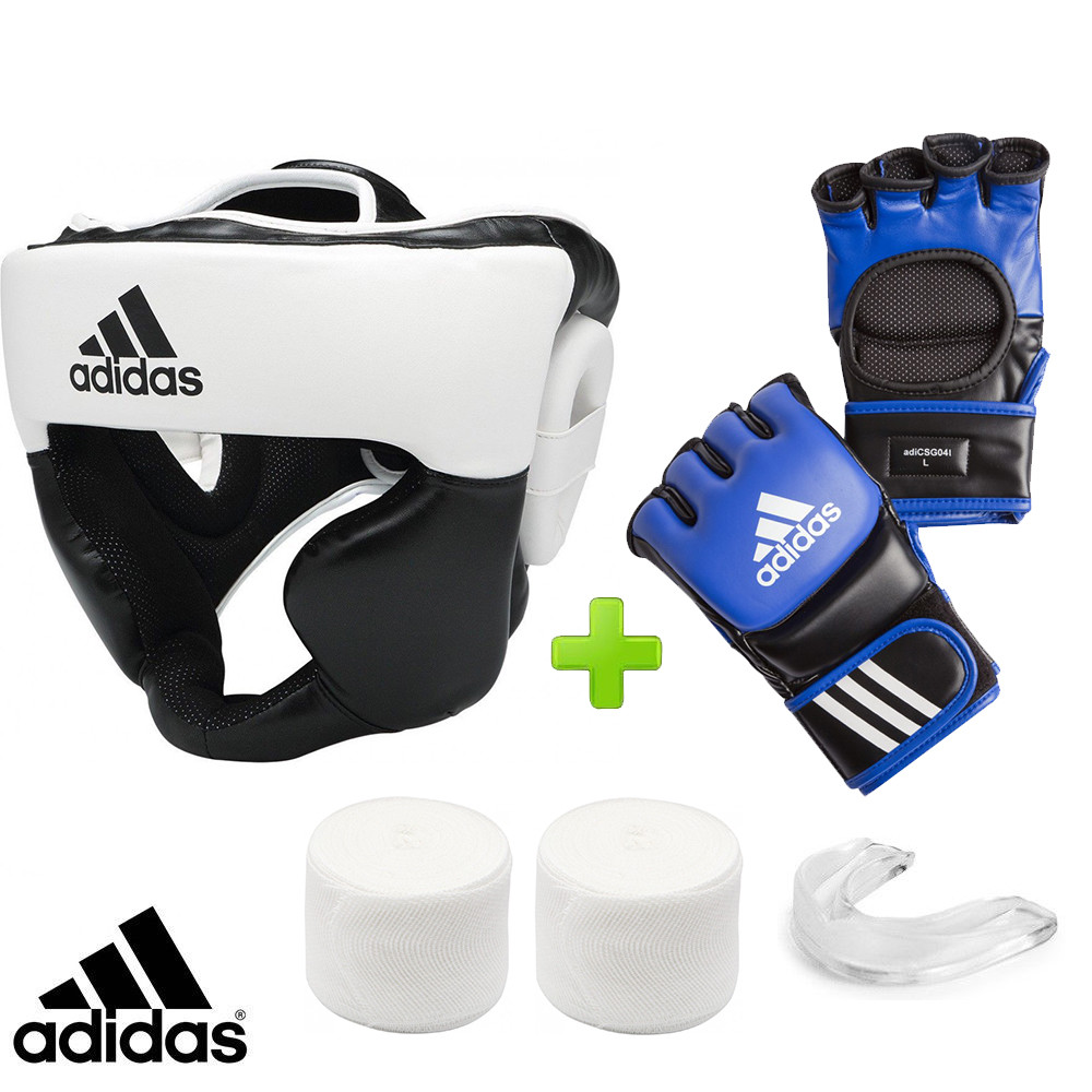 New! adidas MMA Boxing Training Set! Headguard, Gauze & Mouthguard eBay