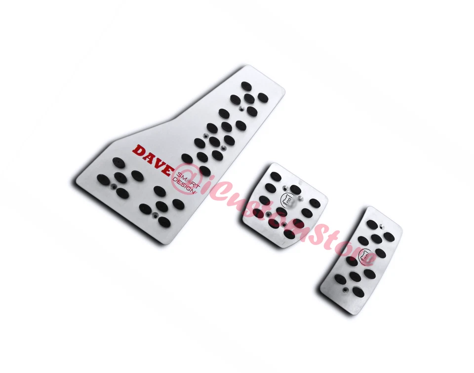 Cojines de pedal de metal Dave Smart Design Style rojo Smart Fortwo Forfour III 453 Foto 3 de 4