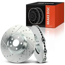 2x 345mm Front Drilled Brake Rotors for Volvo V60 V90 Cross Country S60 S90 XC60