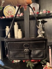 Vintage Coach Soho Black Leather Wristlet